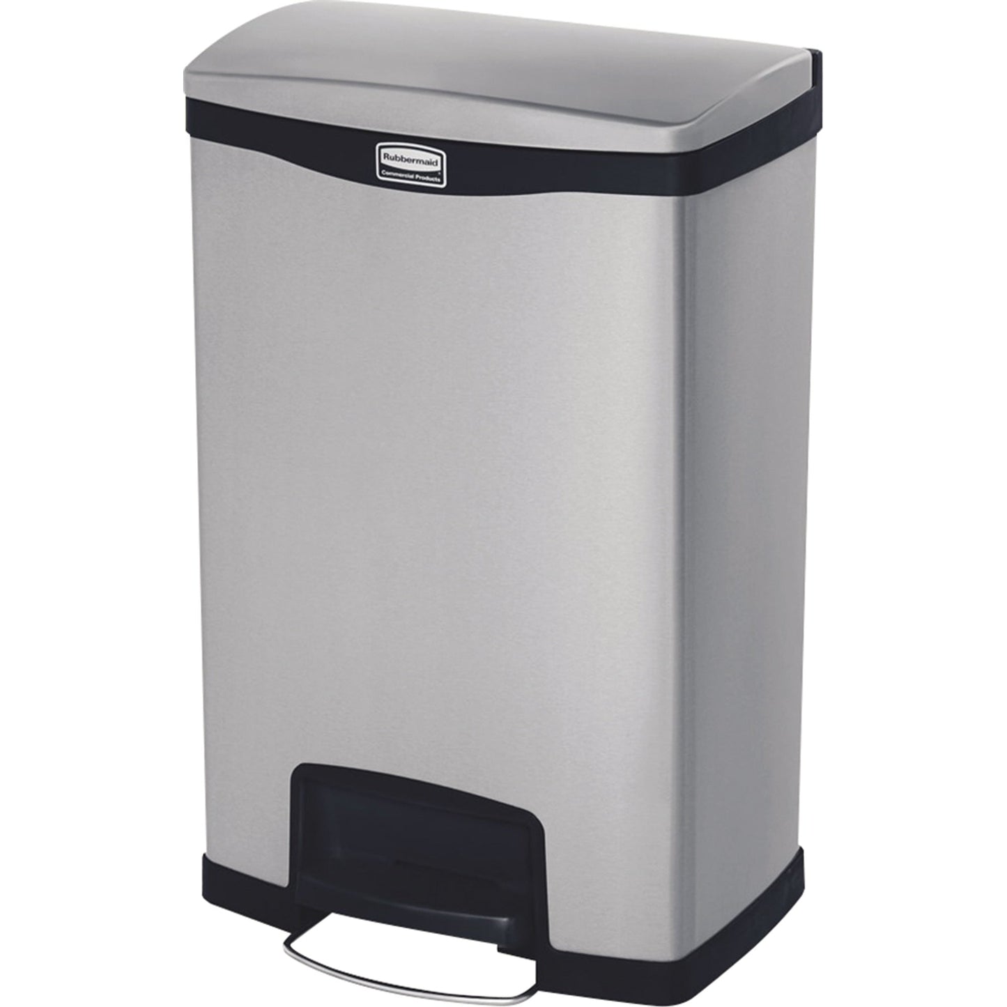 Rubbermaid Tretabfalleimer SLIM JIM® STEP-ON 46 x 72,80 x 34,80 cm (B x H x T) 50l Edelstahl silber/schwarz