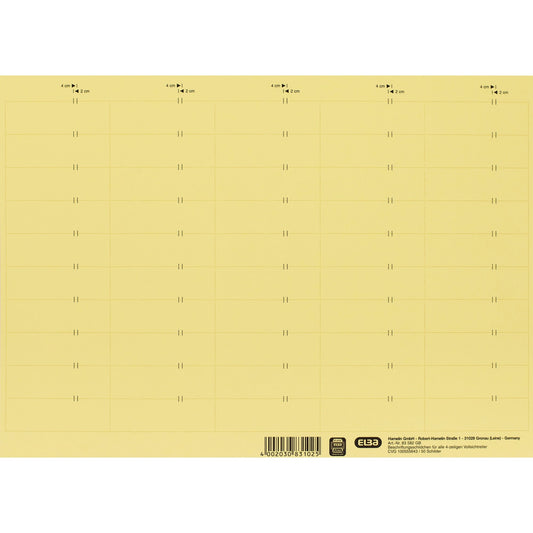 ELBA Beschriftungsschild 58 x 18 mm (B x H) 160g/m² Karton gelb 500 St./Pack.