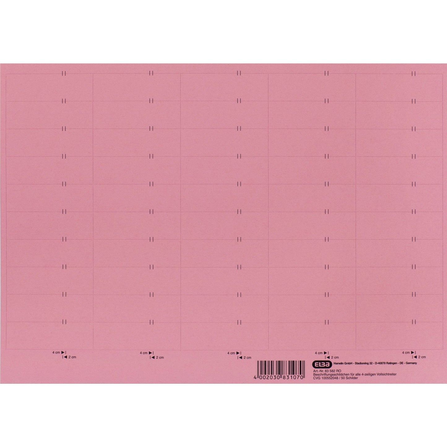 ELBA Beschriftungsschild 58 x 18 mm (B x H) 160g/m² Karton rot 500 St./Pack.