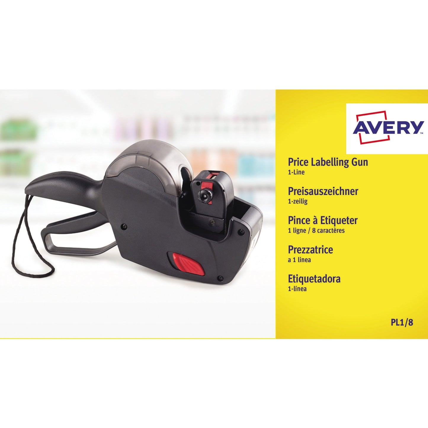Avery Zweckform Preisauszeichnungsgerät PL1/8 1 Druckzeile 8 Zeichen/Zeile Kunststoff schwarz
