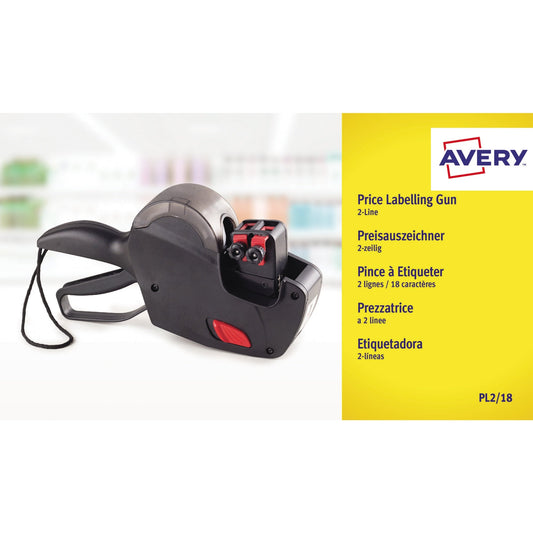 Avery Zweckform Preisauszeichnungsgerät PL2/18 2 Druckzeilen 18 Zeichen/Zeile Kunststoff schwarz