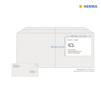 HERMA Folienetikett SPECIAL 210 x 297 mm (B x H) transparent 25 Etik./Pack.