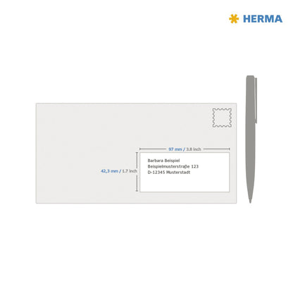 HERMA Folienetikett SPECIAL 97 x 42,3 mm (B x H) weiß 300 Etik./Pack.