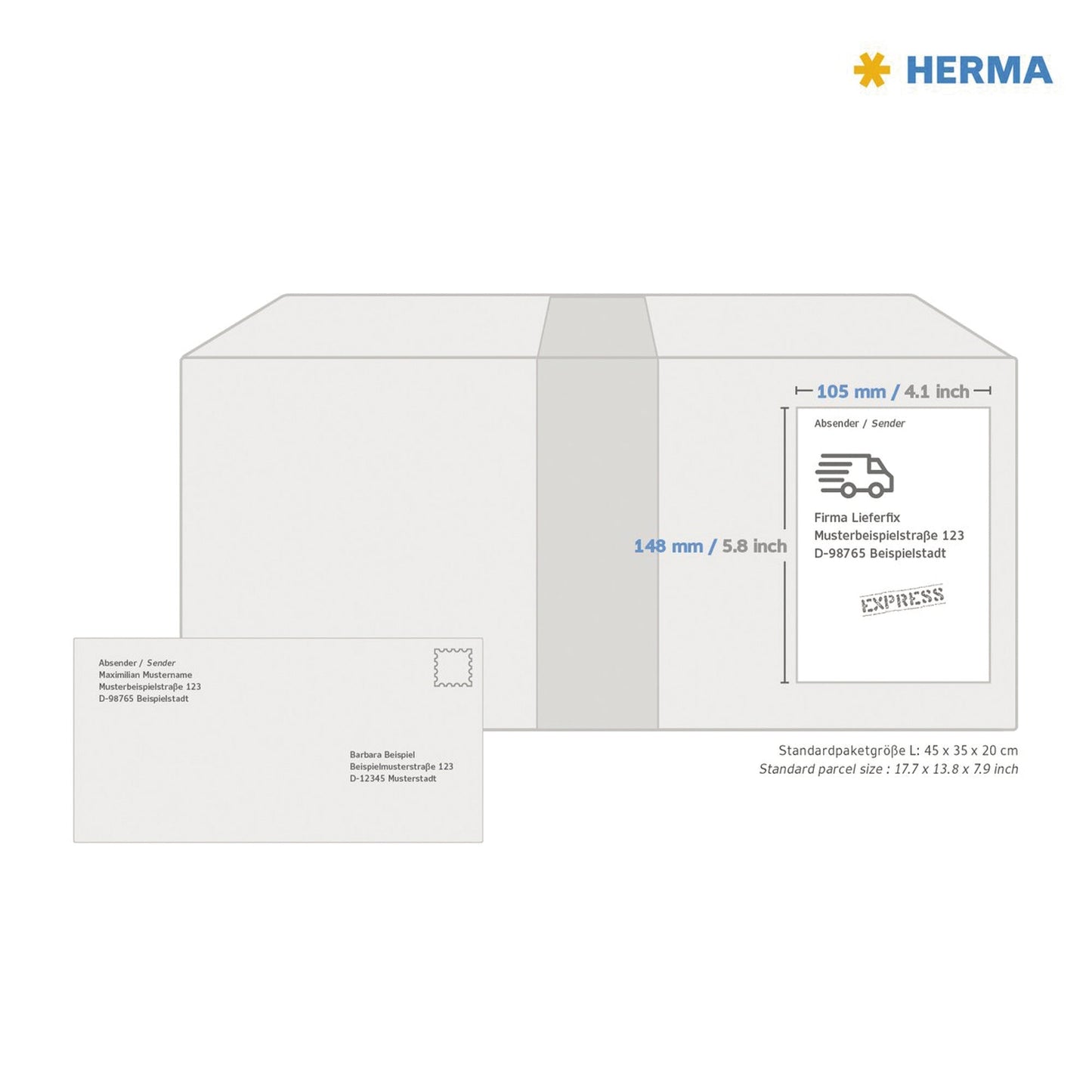 HERMA Folienetikett SPECIAL 105 x 148 mm (B x H) weiß 40 Etik./Pack.