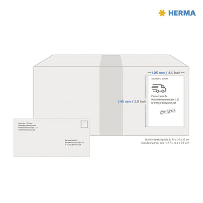 HERMA Folienetikett SPECIAL 105 x 148 mm (B x H) weiß 40 Etik./Pack.