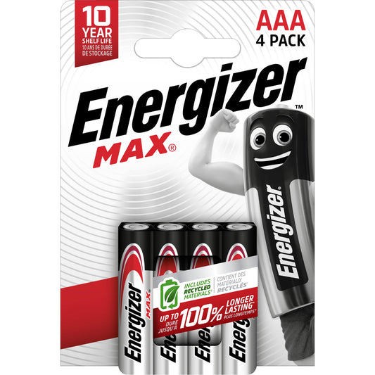 Energizer® Batterie Max® AAA/Micro LR03 Alkaline 1,5V 4 St./Pack.