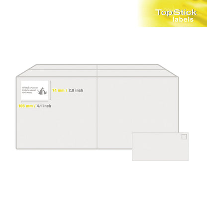 Universaletikett TopStick 105 x 74 mm (B x H) nicht wieder ablösbar Papier weiß 800 Etik./Pack.