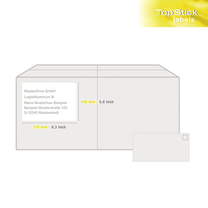 Universaletikett TopStick 210 x 148 mm (B x H) nicht wieder ablösbar Papier weiß 200 Etik./Pack.