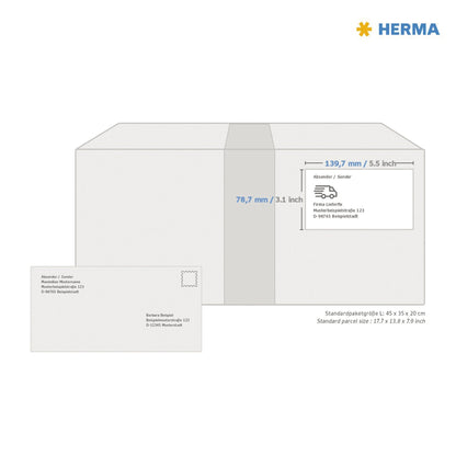 HERMA Universaletikett PREMIUM 78,7 x 139,7 mm (B x H) nicht wieder ablösbar Papier weiß 400 Etik./Pack.