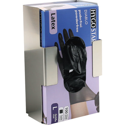 HYGOSTAR Spenderhalter Einweghandschuhe HYGOSTAR-, HYGONORM-Einweghandschuh 12,5 x 21,5 x 8 cm (B x H x T) Edelstahl rostfrei silber