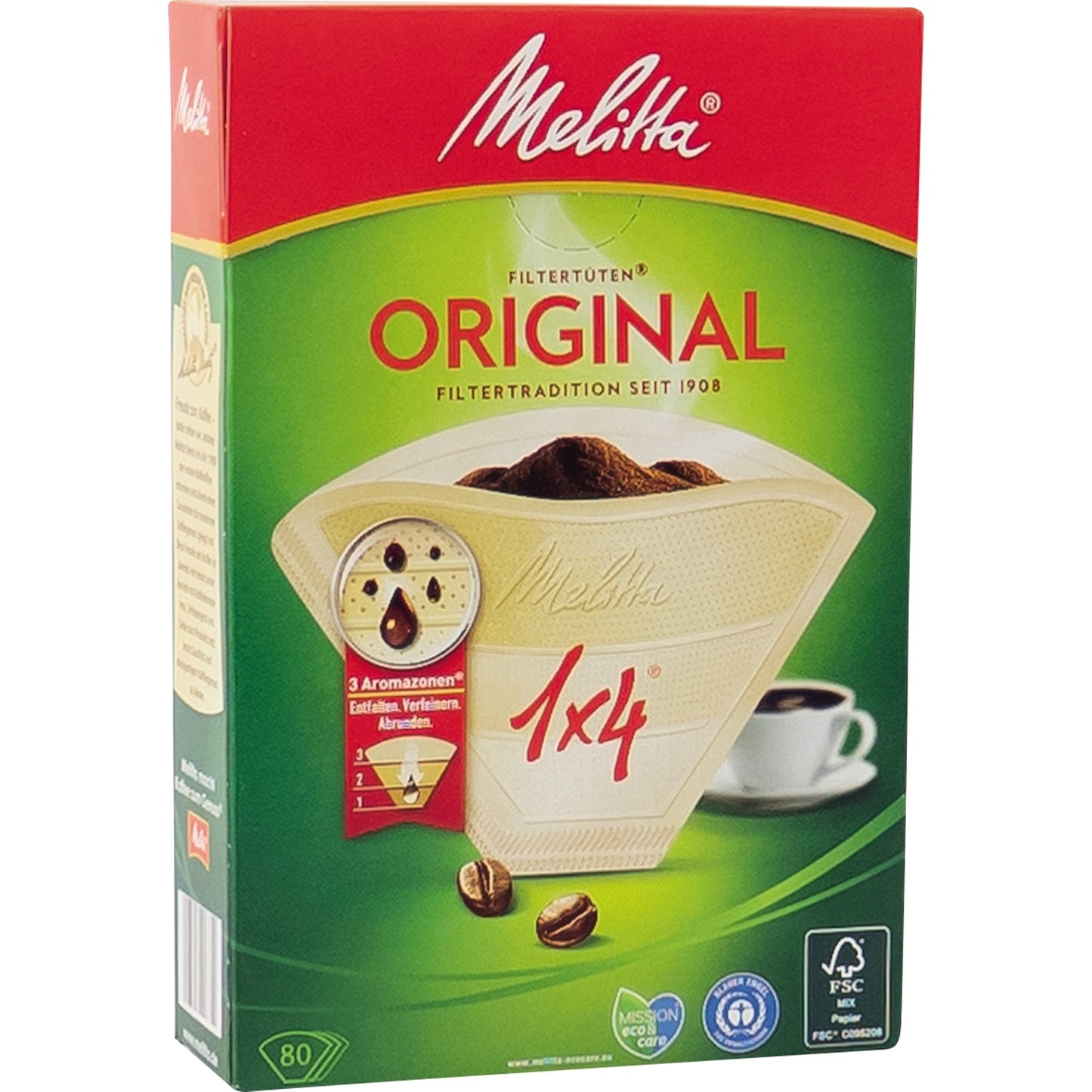 Melitta Kaffeefilter Original 1x4 Papier naturbraun 80 St./Pack.