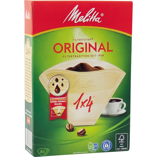 Melitta Kaffeefilter Original 1x4 Papier naturbraun 80 St./Pack.