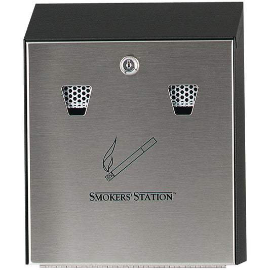 Rubbermaid Wandascher SmokersStation® 31,7 x 25,4 x 7,6 cm (B x H x T) Stahl, feuerverzinkt schwarz