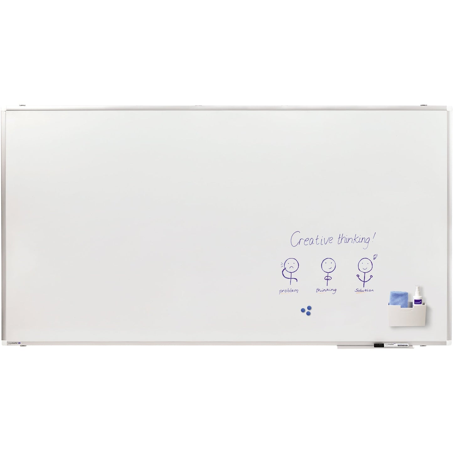 Legamaster Whiteboard PREMIUM PLUS Maße der Oberfläche: 180 x 90 cm (B x H) Tafel magnethaftend nicht beidseitig beschreibbar inkl. einem schwarzen Boardmarker TZ 1 Stahl emailliert weiß