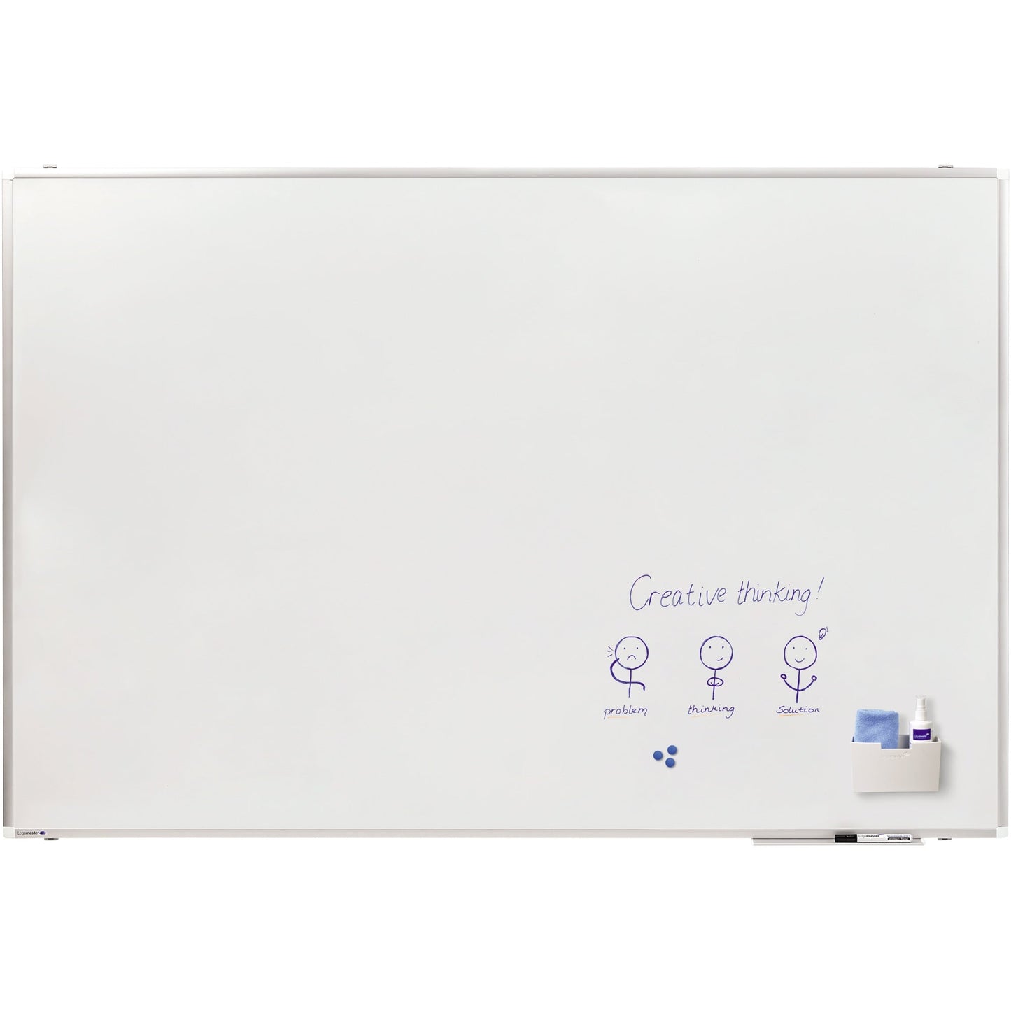 Legamaster Whiteboard PREMIUM PLUS Maße der Oberfläche: 180 x 120 cm (B x H) Tafel magnethaftend nicht beidseitig beschreibbar inkl. einem schwarzen Boardmarker TZ 1 Stahl emailliert weiß
