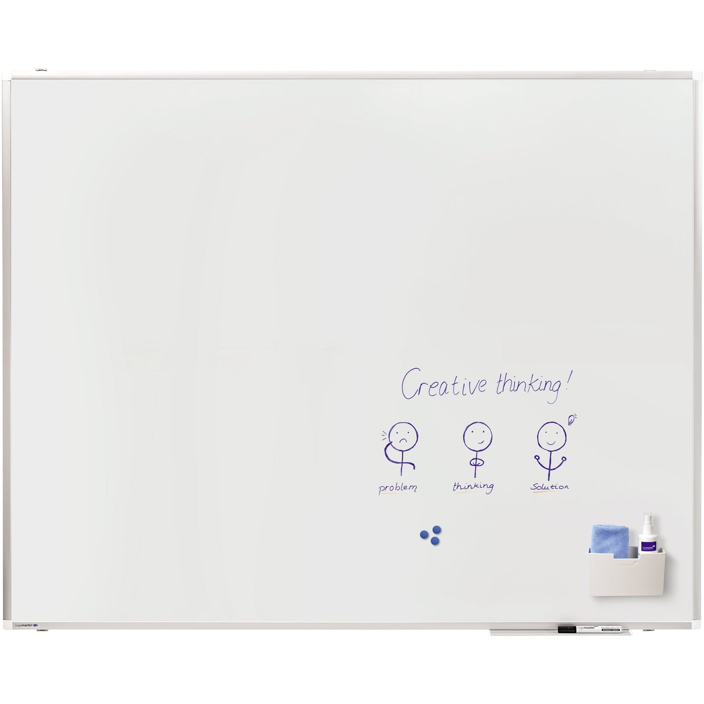 Legamaster Whiteboard PREMIUM PLUS Maße der Oberfläche: 150 x 120 cm (B x H) Tafel magnethaftend nicht beidseitig beschreibbar inkl. einem schwarzen Boardmarker TZ 1 Stahl emailliert weiß