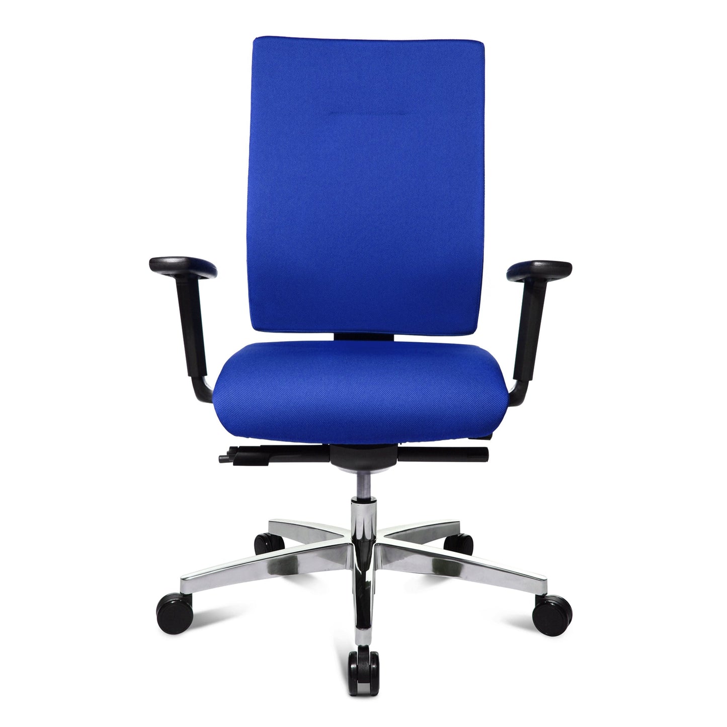 TOPSTAR Bürodrehstuhl Profi Star 15 42-51cm Punktsynchronmechanik Rolle hart gebremst (für Teppichboden) Aluminium, poliert blau