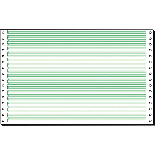 SIGEL Computerpapier DIN A4 quer grüne Rasterbalken/Leselinien 60g/m² elementar chlorfrei gebleicht, holzfrei Längsperforation grün/weiß 2.000 Bl./Pack.