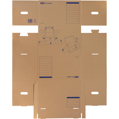 ELBA Archivbox tric 54,5 x 32 x 36 cm (B x H x T) DIN A4 mit Archivdruck Wellpappe naturbraun