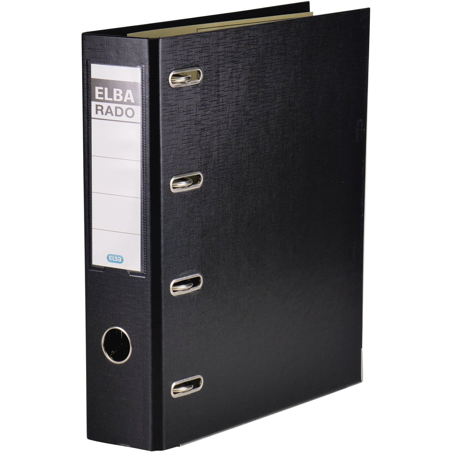 ELBA Doppelordner rado plast 75mm 2 x DIN A5 quer Rückenschild: einsteckbar Hebelmechanik Pappe schwarz