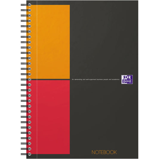 Oxford Collegeblock International Notebook Connect DIN B5 kariert Polypropylen grau/orange/rot 80 Bl.
