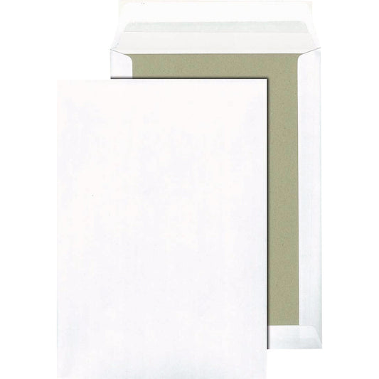 MAILmedia Papprückwandtasche DIN B4 ohne Fenster 120g/m² mit Haftklebung Offsetpapier weiß 100 St./Pack.