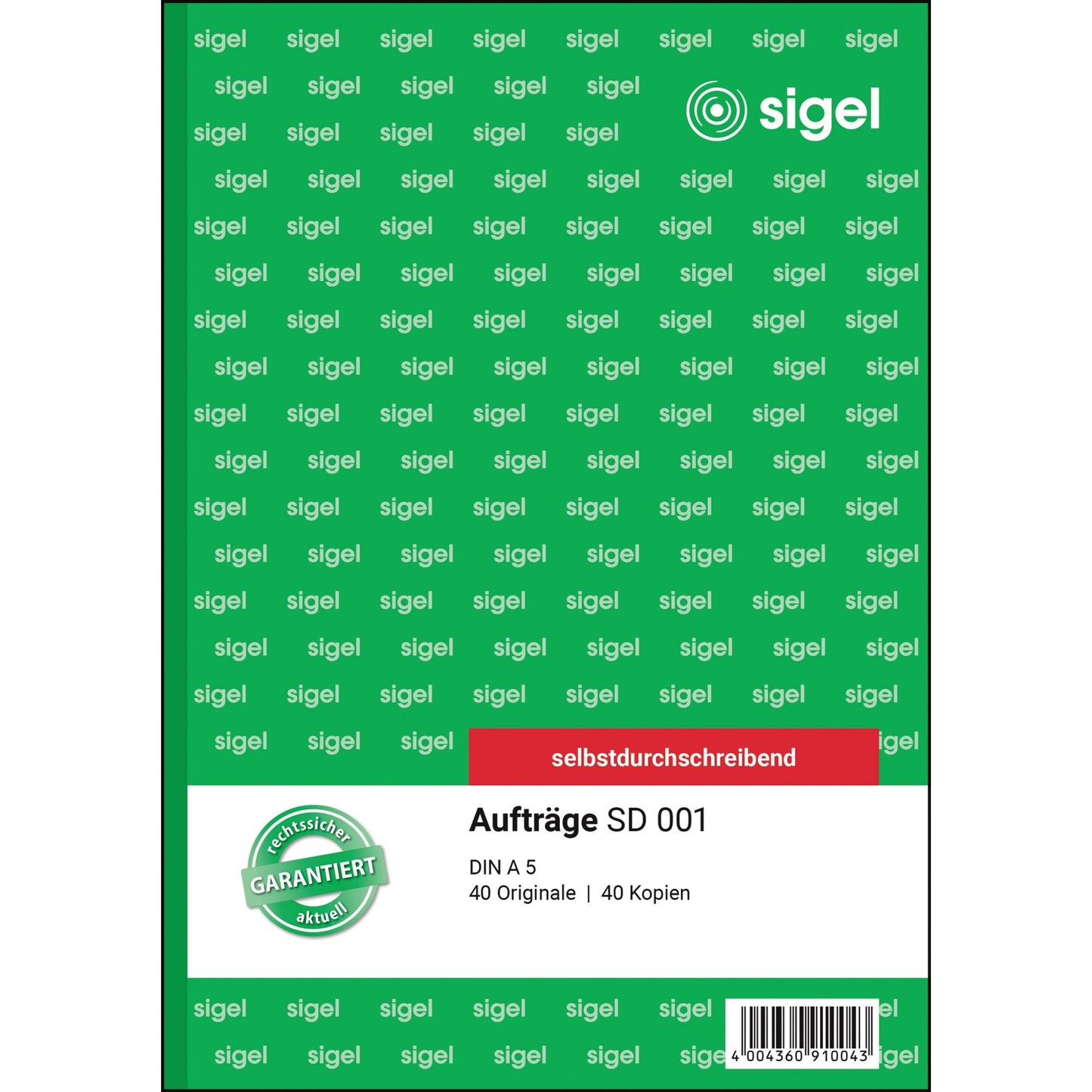 SIGEL Auftragsformular SD 001 DIN A5 56g/m² selbstdurchschreibend 1 Durchschlag handschriftlich, Schreibmaschine gelb 2 x 40 Bl.