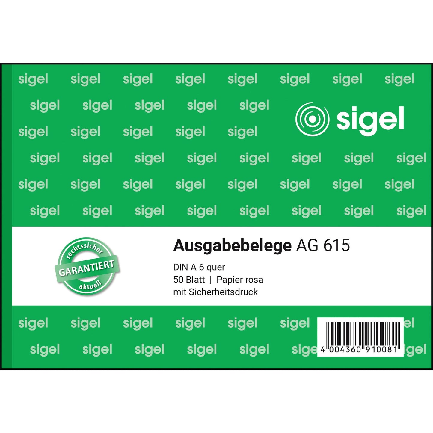 SIGEL Ausgabebeleg AG 615 DIN A6 quer nicht selbstdurchschreibend 1 Durchschlag 50 Bl.