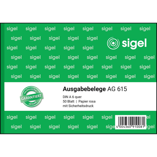 SIGEL Ausgabebeleg AG 615 DIN A6 quer nicht selbstdurchschreibend 1 Durchschlag 50 Bl.