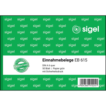 SIGEL Einnahmebeleg EB 615 DIN A6 quer 60g/m² 50 Bl.