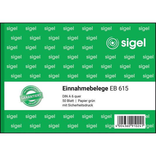 SIGEL Einnahmebeleg EB 615 DIN A6 quer 60g/m² 50 Bl.