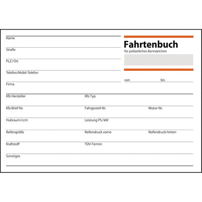 SIGEL Fahrtenbuch FA 614 DIN A6 quer PKW grün 40 Bl.
