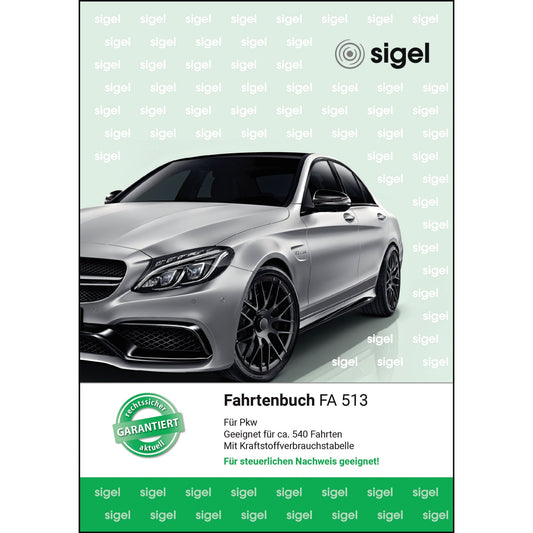 SIGEL Fahrtenbuch FA 513 DIN A5 PKW grün 32 Bl.