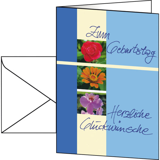 SIGEL Faltkarte Geburtstagskarte DIN A6 220g/m² farbig Geburtstag Trio 10 St./Pack.
