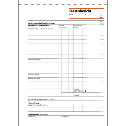 SIGEL Kassenbericht KA 515 DIN A5 50 Bl.