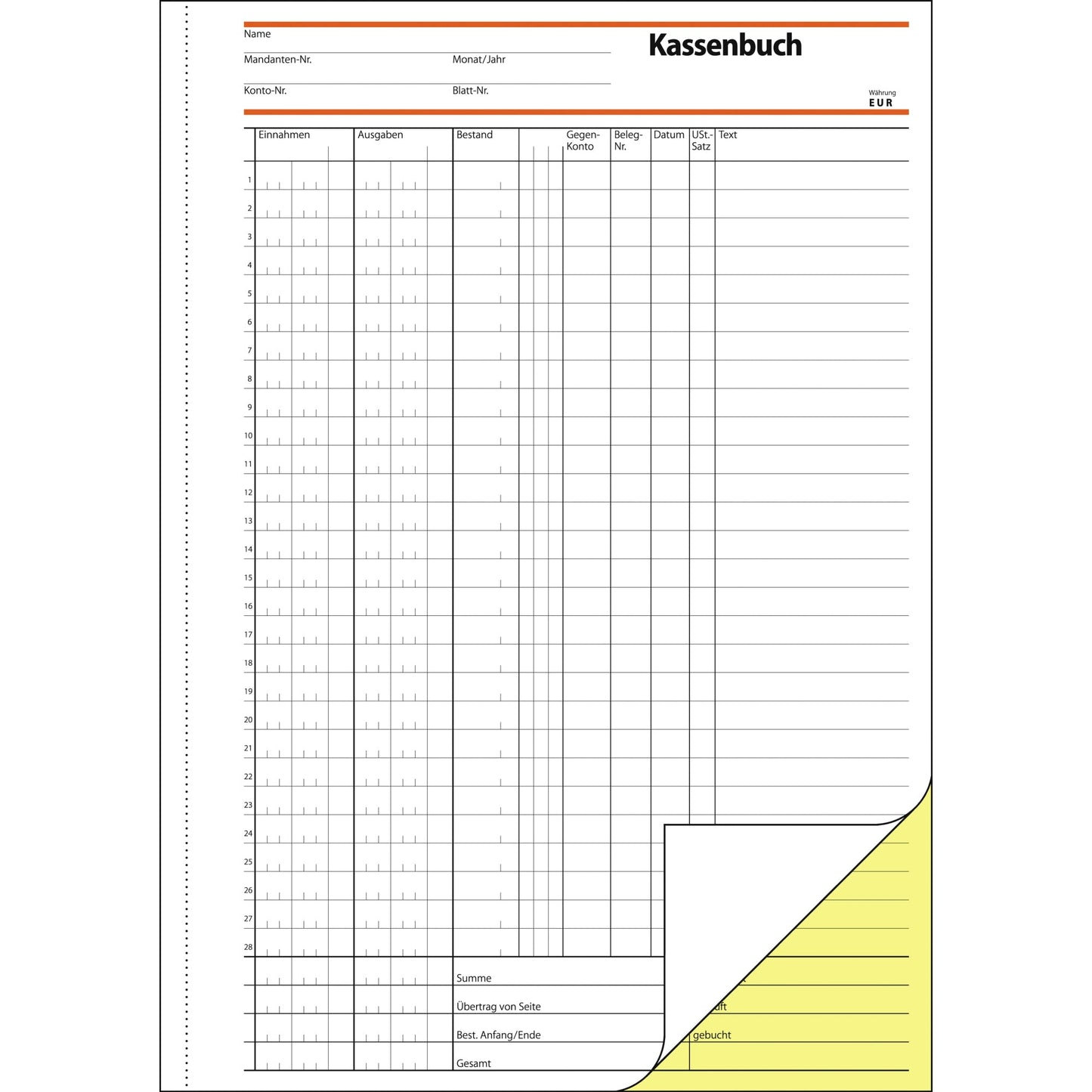 SIGEL Kassenbuch SD 056 DIN A4 grün 2 x 40 Bl.