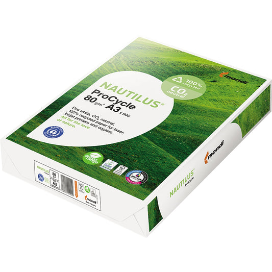 Nautilus® Kopierpapier ProCycle DIN A4 80g/m² 100 % recycelt weiß 500 Bl./Pack.