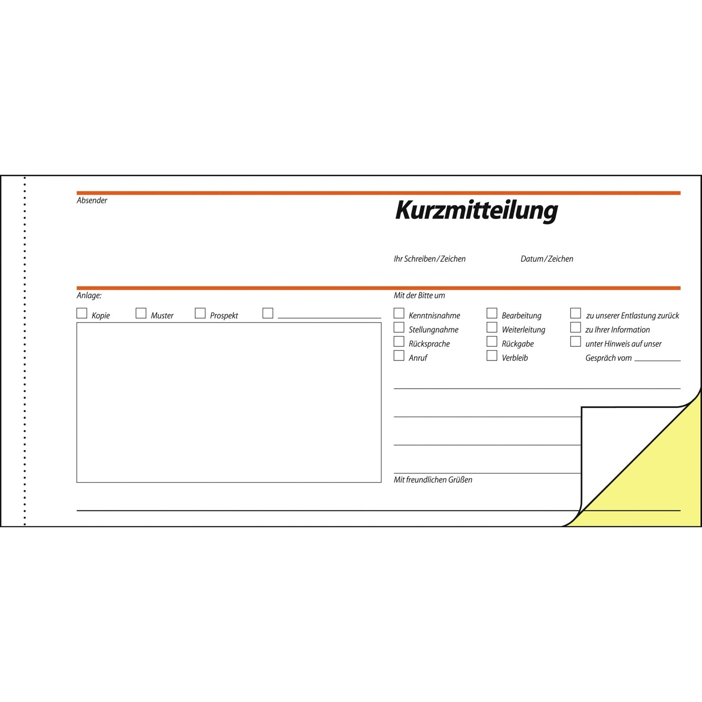 SIGEL Kurzmitteilung SD 008 1/3 DIN A4 quer selbstdurchschreibend 1 Durchschlag 2 x 40 Bl.