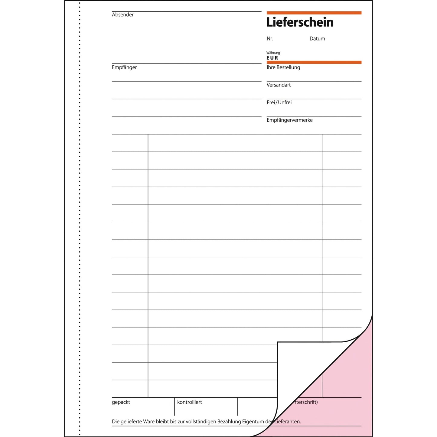 SIGEL Lieferschein LI 525 DIN A5 nicht selbstdurchschreibend 2 x 50 Bl.