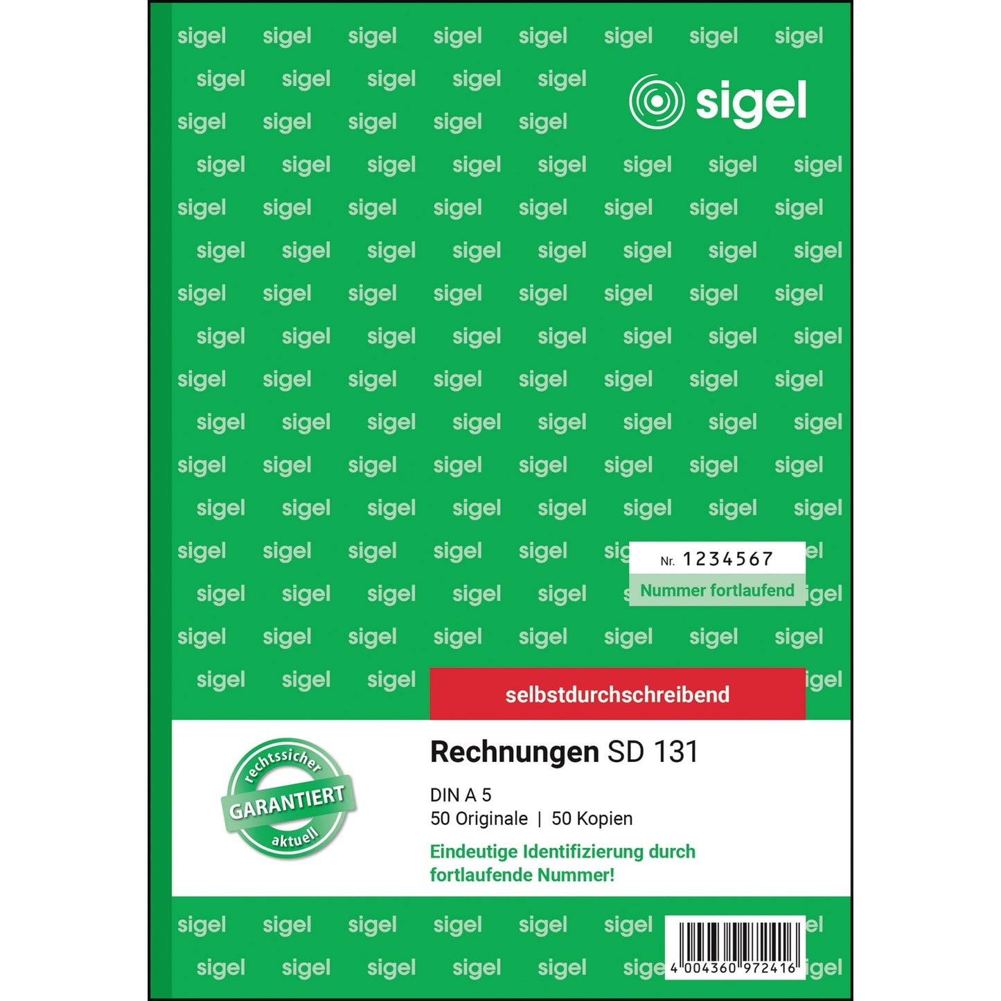 SIGEL Rechnungsblock SD 131 DIN A5 selbstdurchschreibend 1 Durchschlag 2 x 50 Bl.
