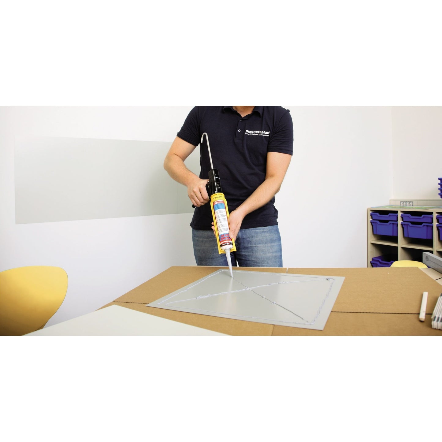 magnetoplan® Magnetplatte magnetowand® 500 x 500 mm (B x H) Metall weiß 8 St./Pack.