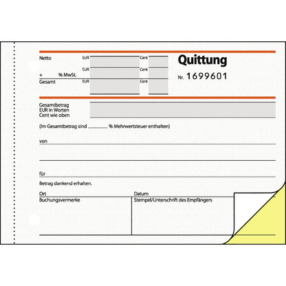 SIGEL Quittungsblock SD 121 DIN A6 quer selbstdurchschreibend 1 Durchschlag 2 x 50 Bl.