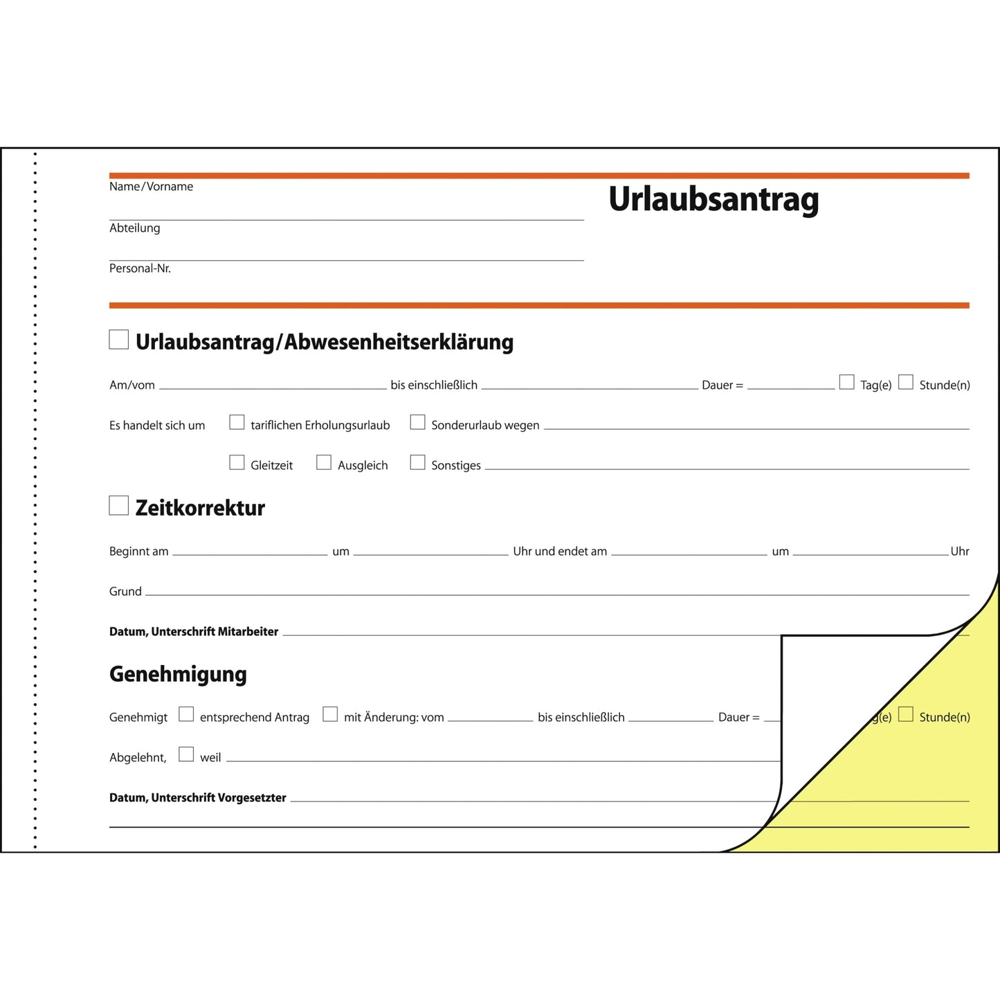 SIGEL Urlaubsantrag SD 045 DIN A5 selbstdurchschreibend 2 x 40 Bl. 1 Durchschlag