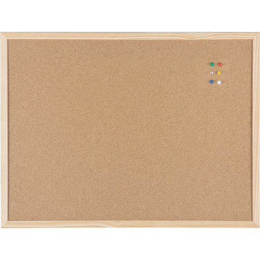 Bi-office Pinnwand Basic Maße der Oberfläche: 60 x 45 cm (B x H) Kork Material des Rahmens: Kiefernholz braun