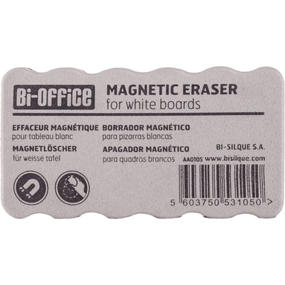 Bi-office Tafelwischer Magnetic Eraser Flipchart, Whiteboard, Magnettafel 5,5 x 2,3 x 10,5 cm (B x H x L) schwarz/grau