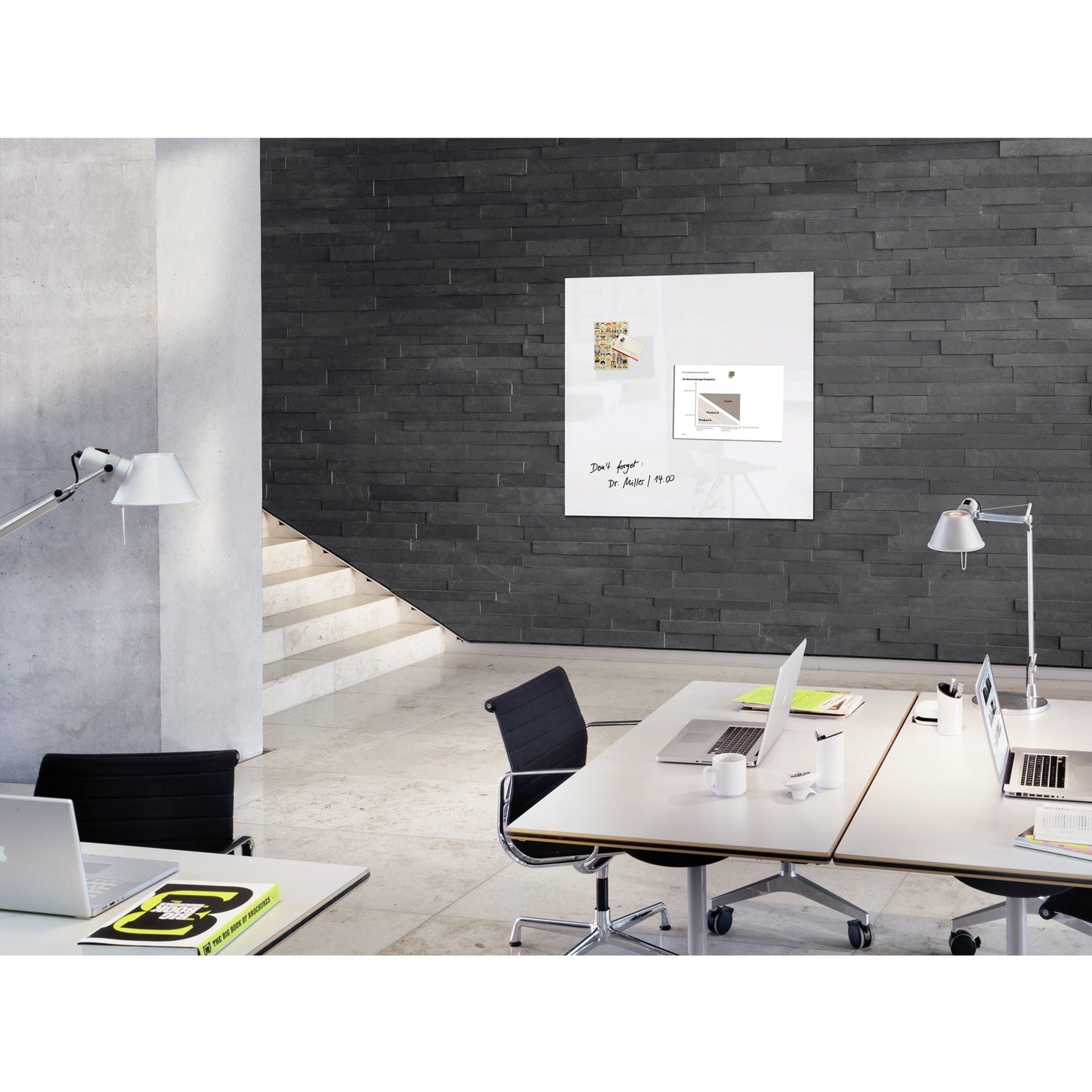SIGEL Glasboard Artverum 100 x 100 x 1,8 cm (B x H x T) Tafel magnethaftend inkl. 2 extra starke SuperDym-Magnete Sicherheitsglas schwarz
