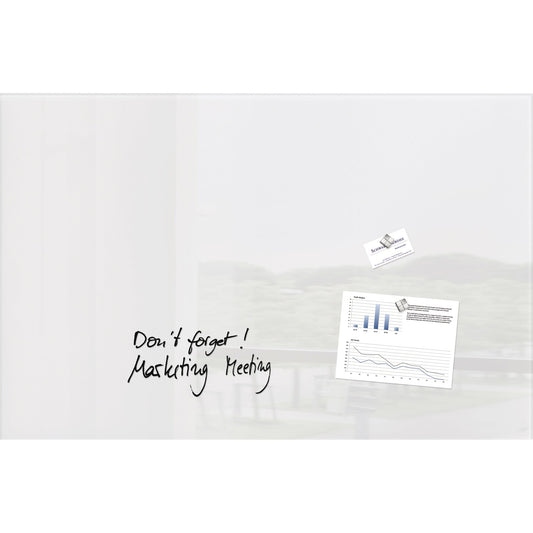 SIGEL Glasboard Artverum 100 x 65 x 1,5 cm (B x H x T) Tafel magnethaftend inkl. 3 extra starke SuperDym-Magnete Sicherheitsglas super-weiß