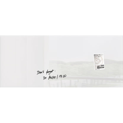 SIGEL Glasboard Artverum 130 x 55 x 1,5 cm (B x H x T) Tafel magnethaftend inkl. 2 extra starke SuperDym-Magnete Sicherheitsglas super-weiß
