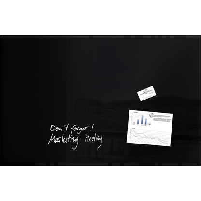 SIGEL Glasboard Artverum 100 x 65 x 1,5 cm (B x H x T) Tafel magnethaftend inkl. 3 extra starke SuperDym-Magnete Sicherheitsglas schwarz
