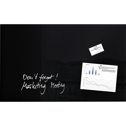 SIGEL Glasboard Artverum 78 x 48 x 1,5 cm (B x H x T) Tafel magnethaftend inkl. 3 extra starke SuperDym-Magnete Sicherheitsglas schwarz